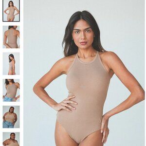 New Klassy Network Bamboo High Neck Bramisuit / Bodysuit (Light Brown, XL)